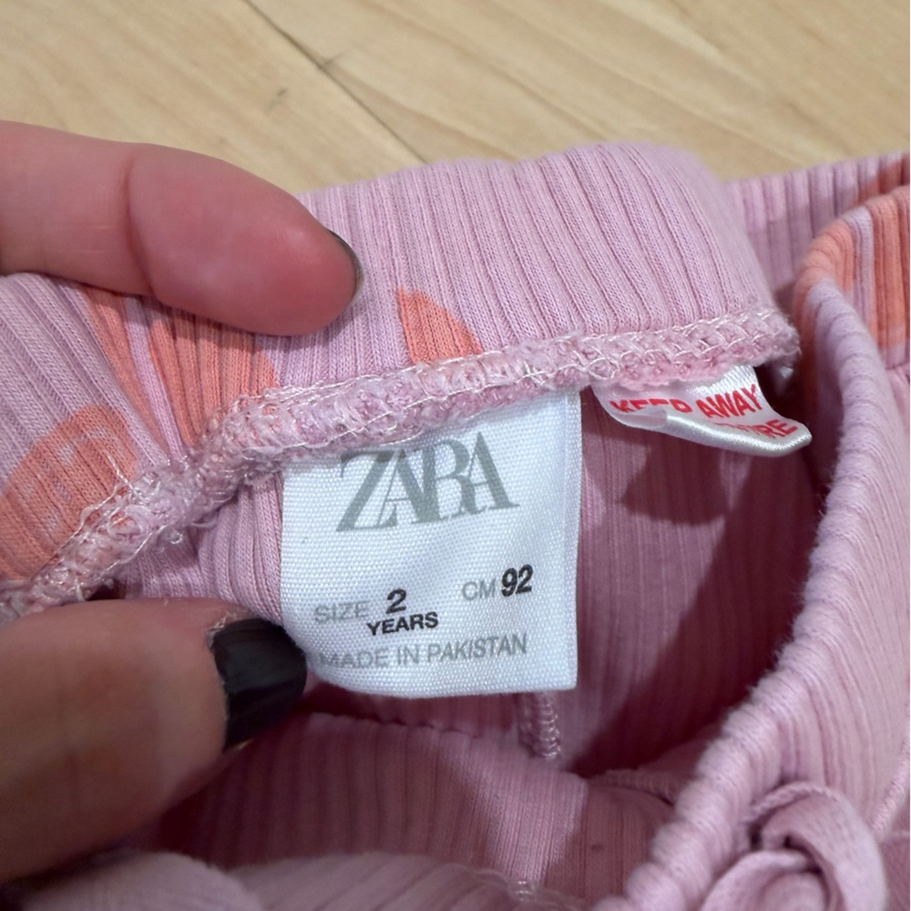 Zara Light Pink Ribbed Leggings - Picture 3 of 3